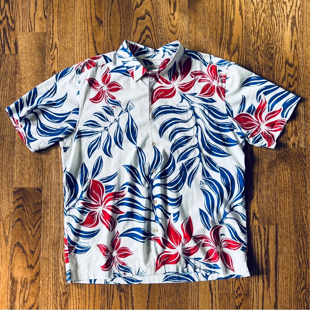 Men's Quiksilver WATERMAN Button Short Sleeve Hawaiian
Comfort Fit Shirt. Men XL